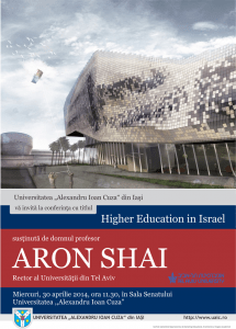 Afis conferinta Aron Shai rector Tel Aviv